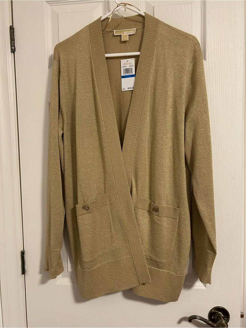 Michael Kors Metallic Gold Cardigan